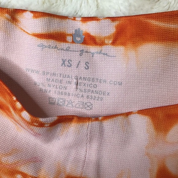 Spiritual Gangster orange Tie Dye High Rise Cropped Leggings Size XS/S - Picture 4 of 5